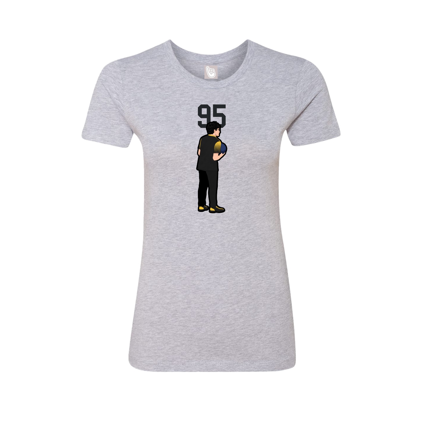 Fitted Women's Tee — Number Top in Grey