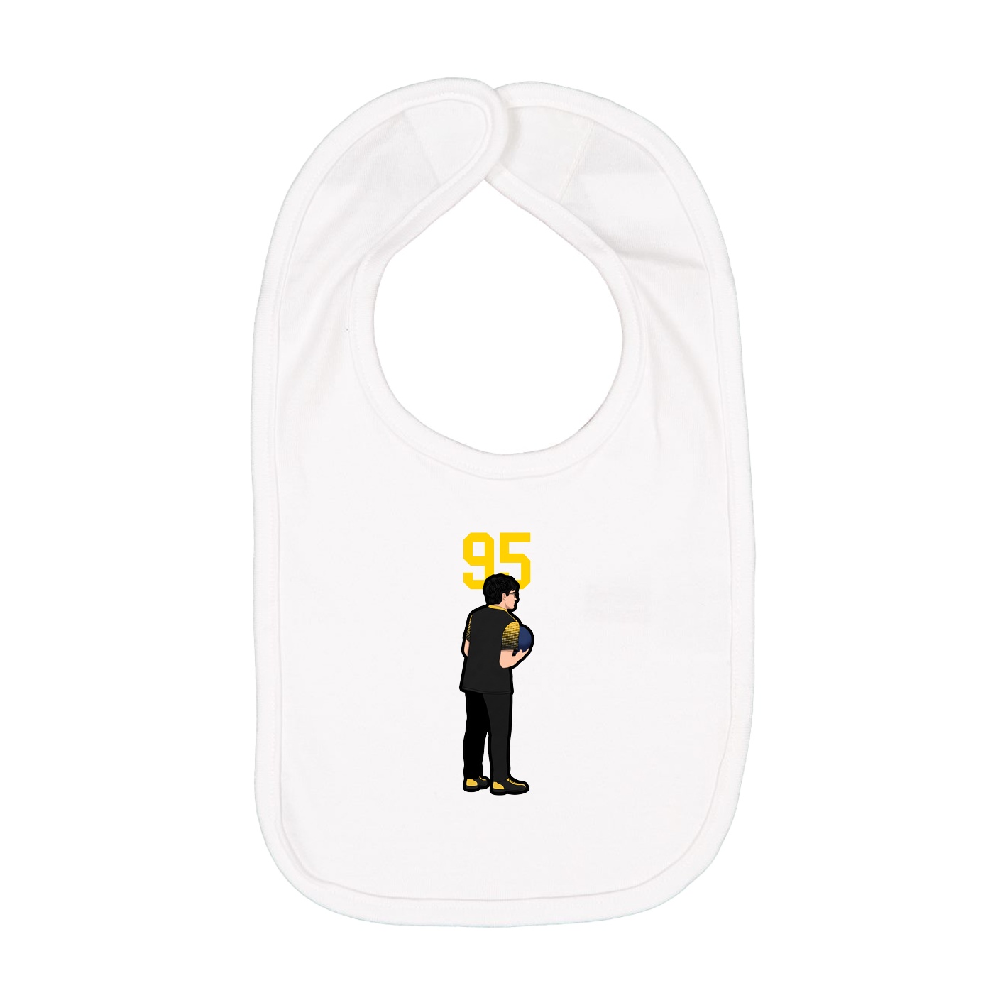 Infant Bib — Number Top in White