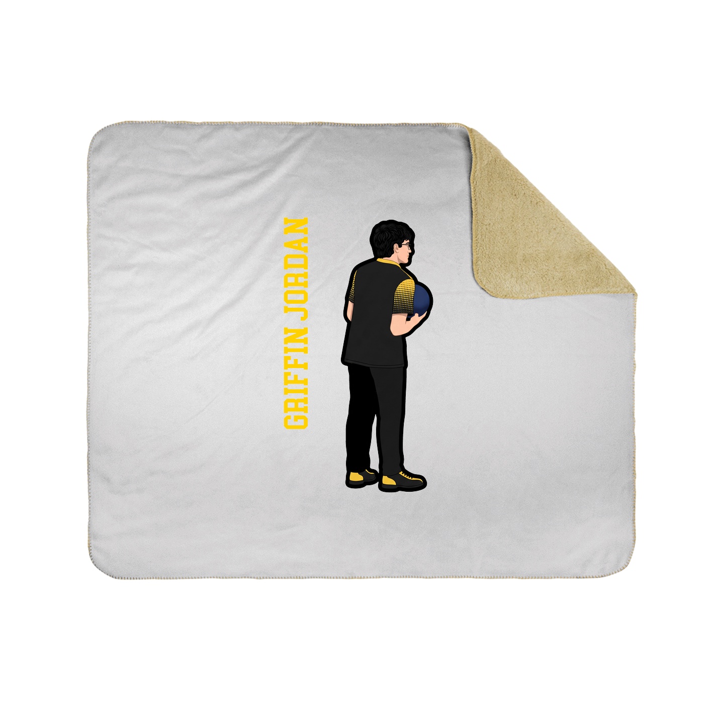 Throw Blanket — Name Vertical in White