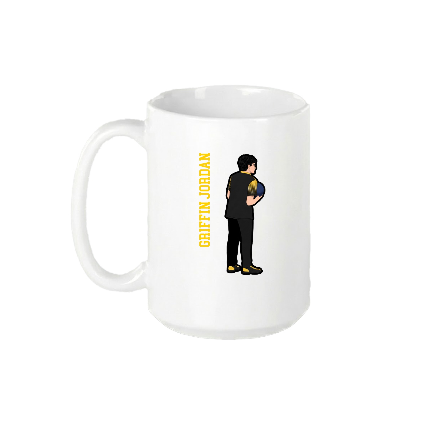 15oz Coffee Mug — Name Vertical in White
