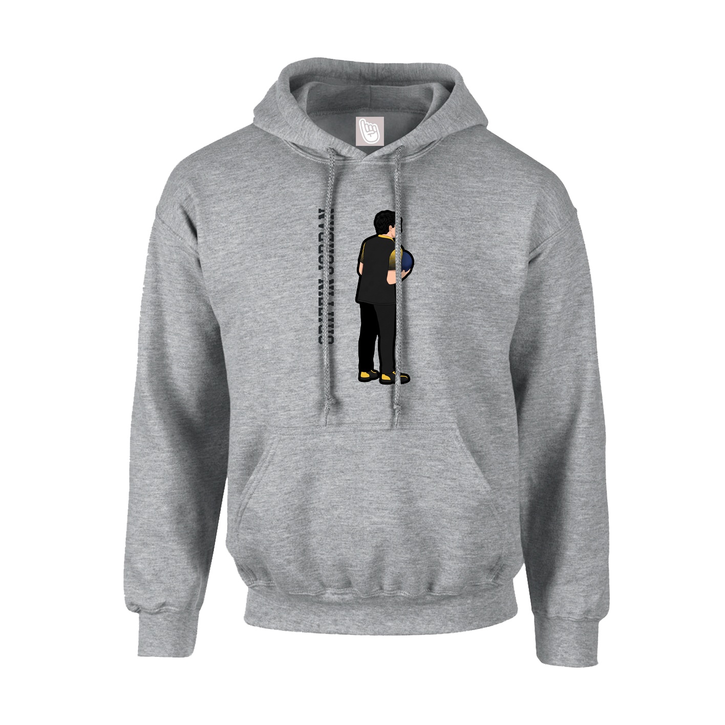 Youth Hoodie — Name Vertical in Grey