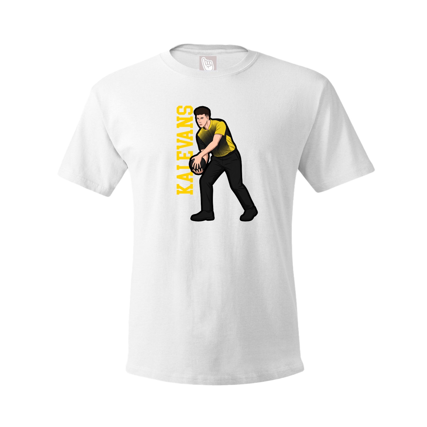Youth Tee — Name Vertical in White