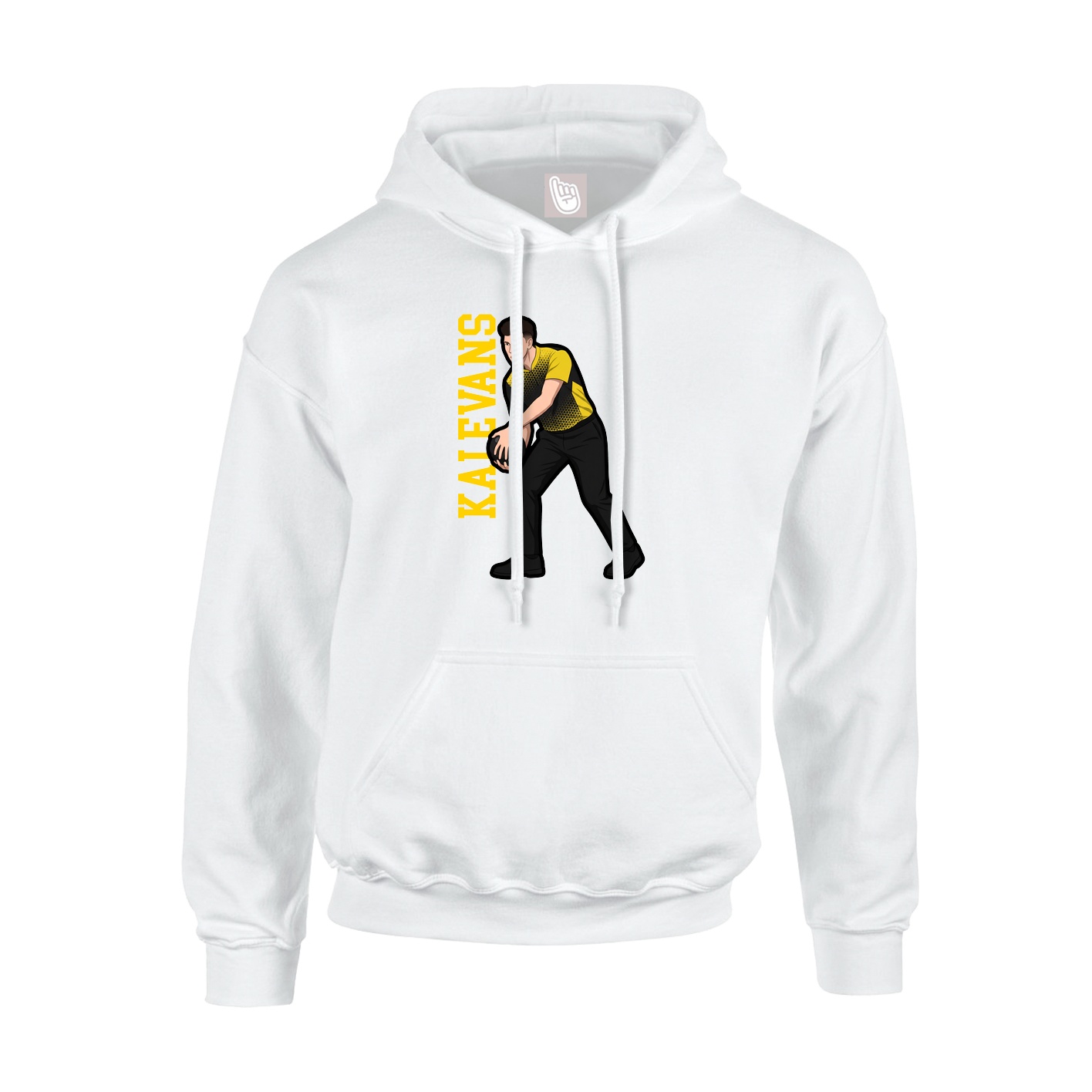 Youth Hoodie — Name Vertical in White
