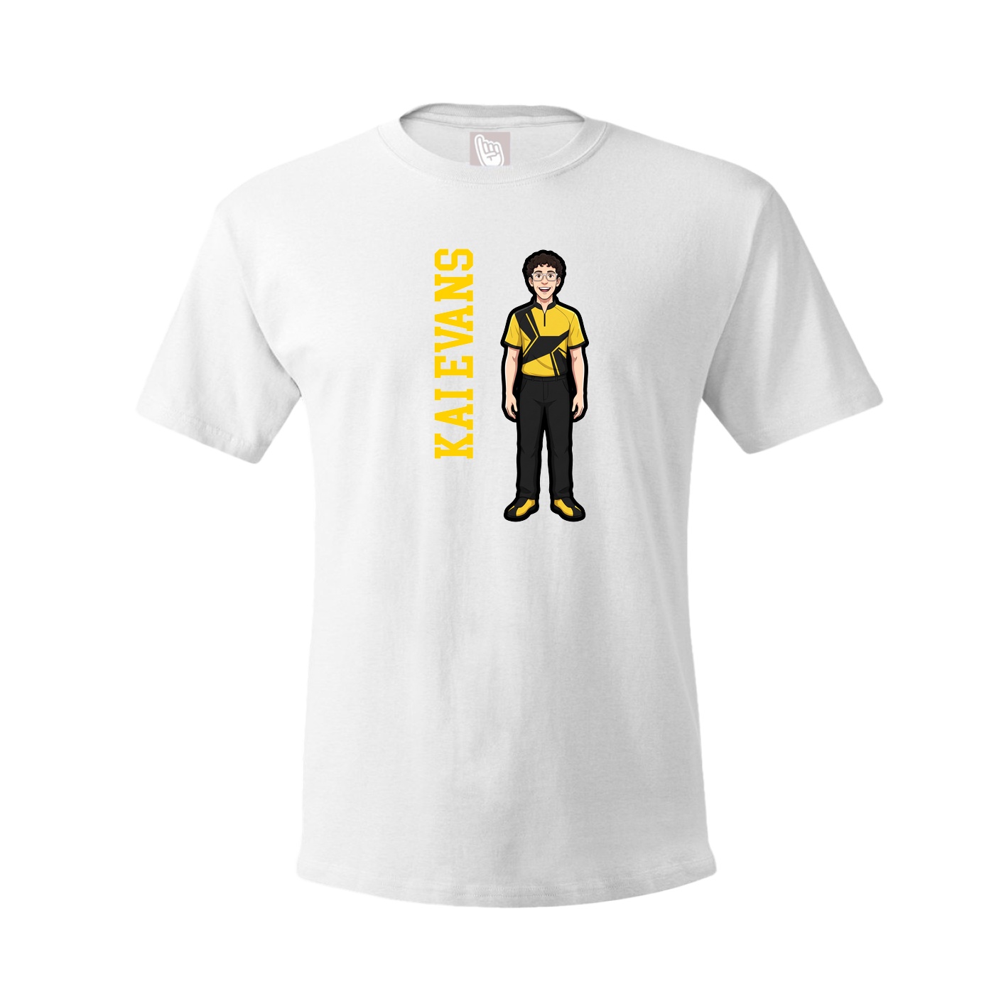 Tee — Name Vertical in White