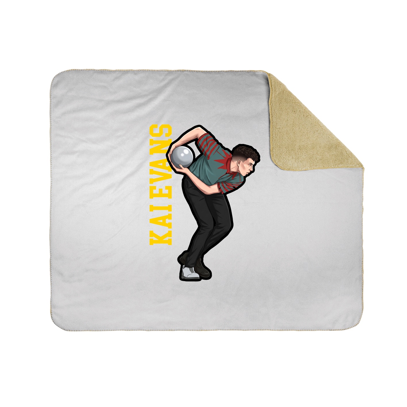 Throw Blanket — Name Vertical in White