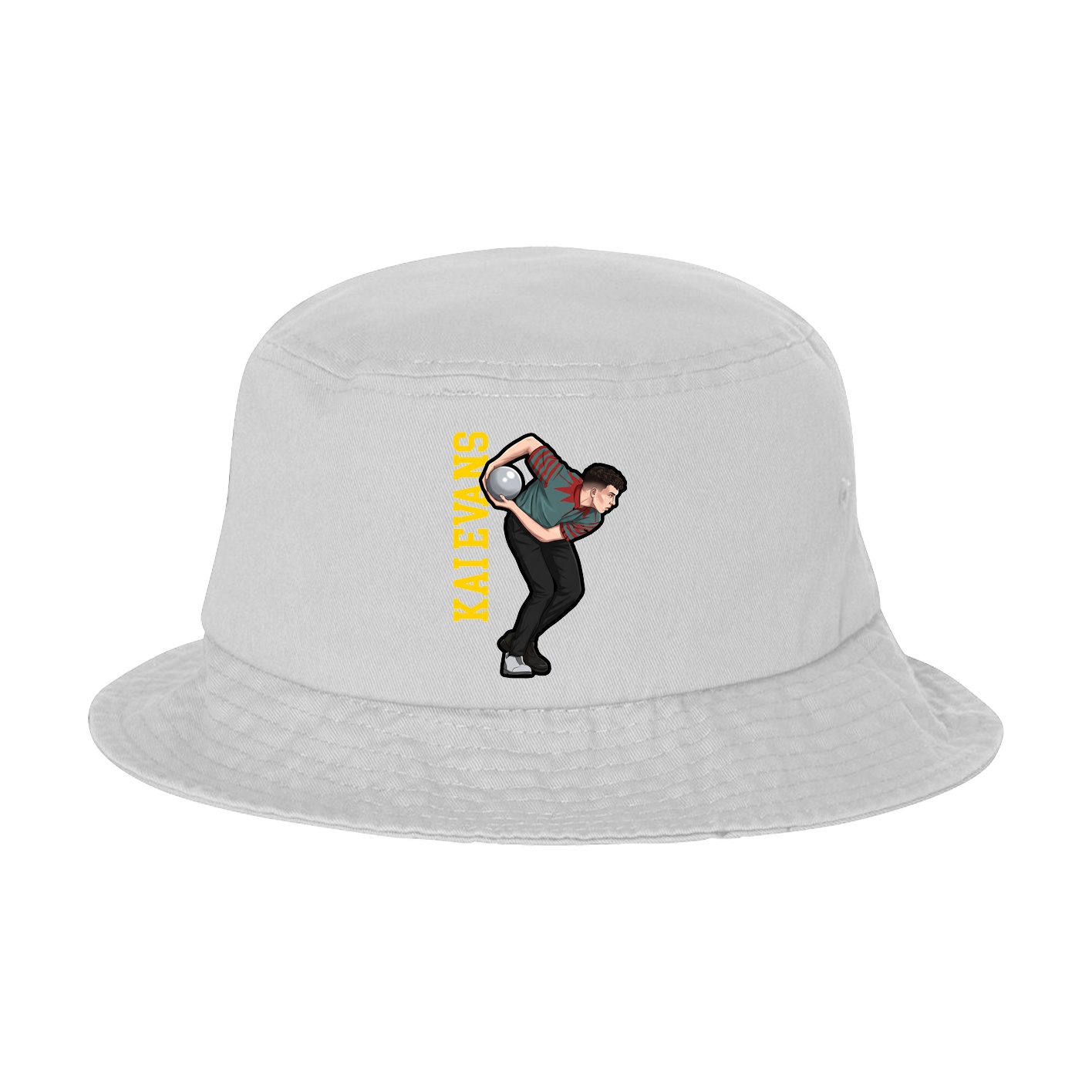 Bucket Cap — Name Vertical in White