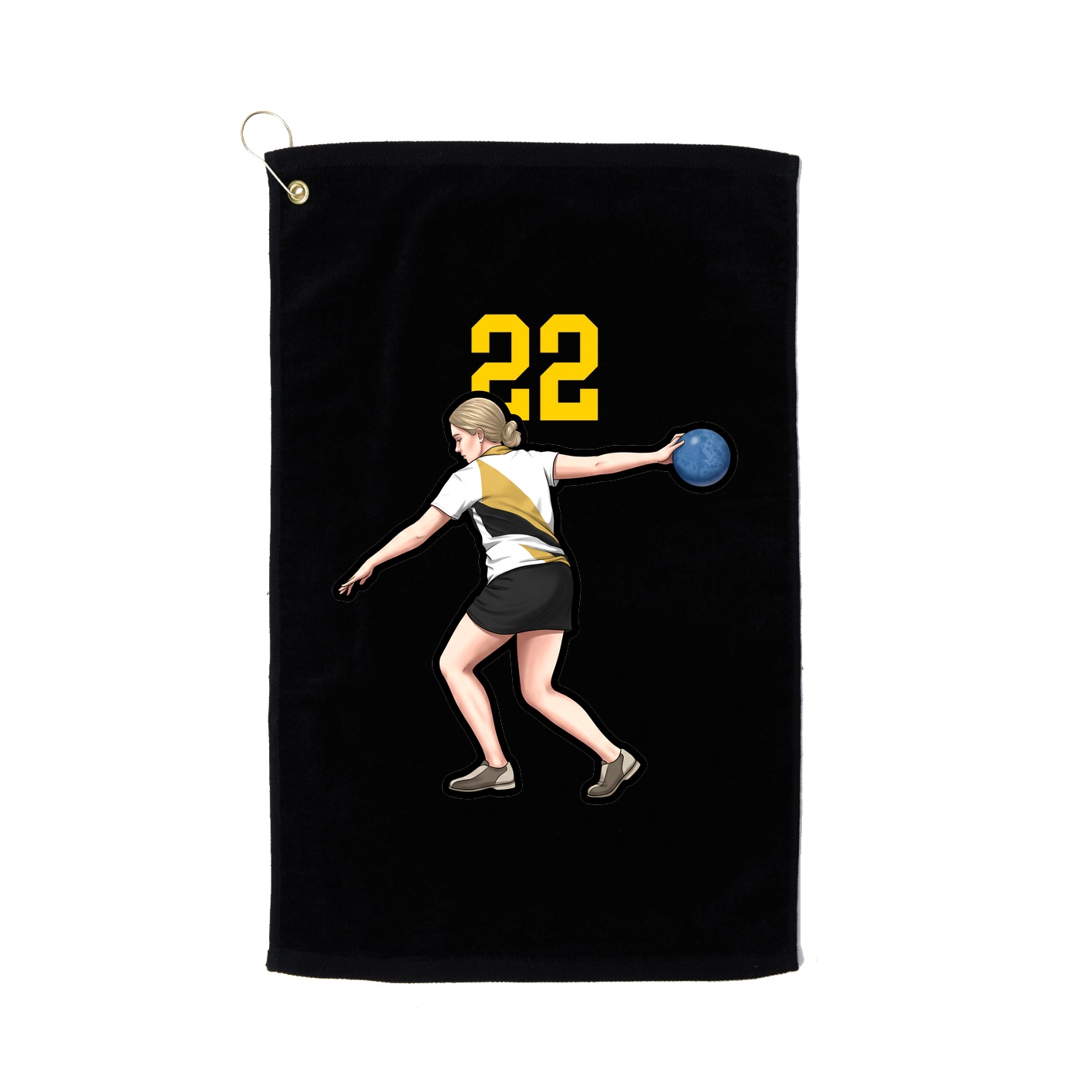 Golf Towel — Number Top in Black