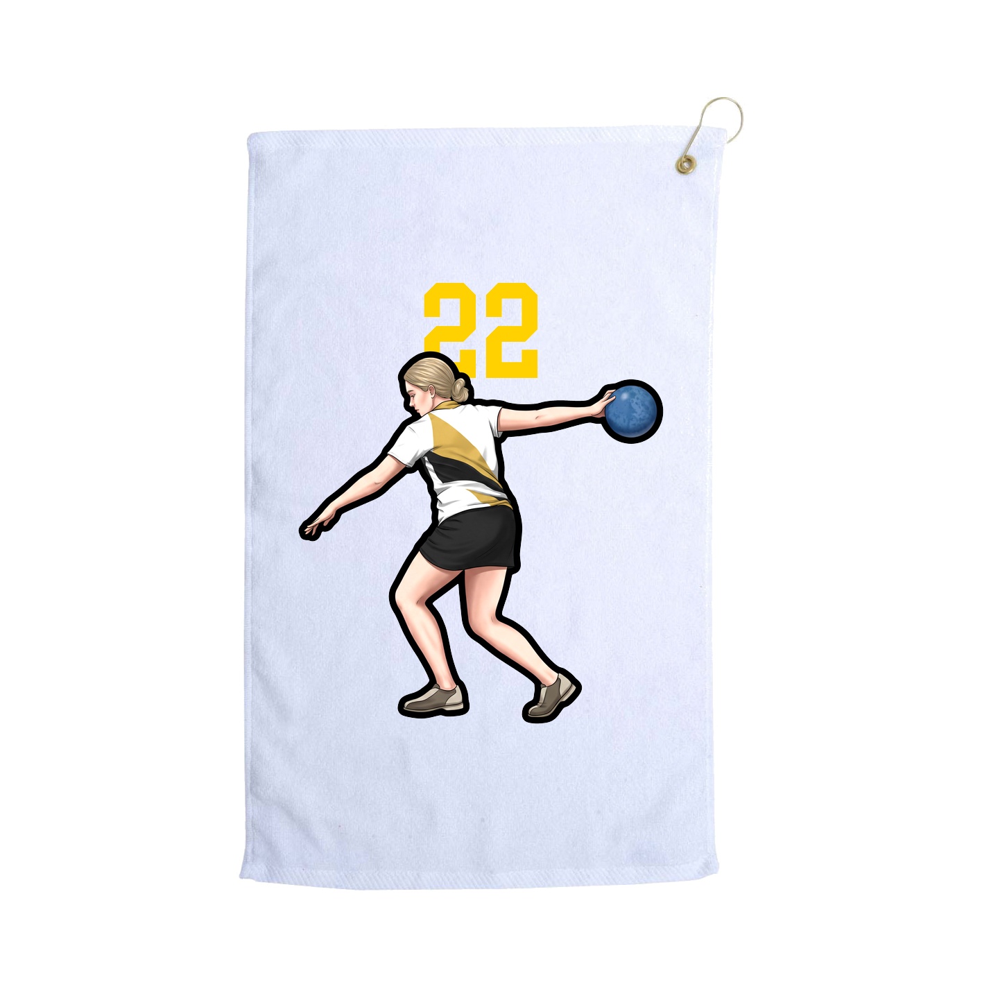 Golf Towel — Number Top in White