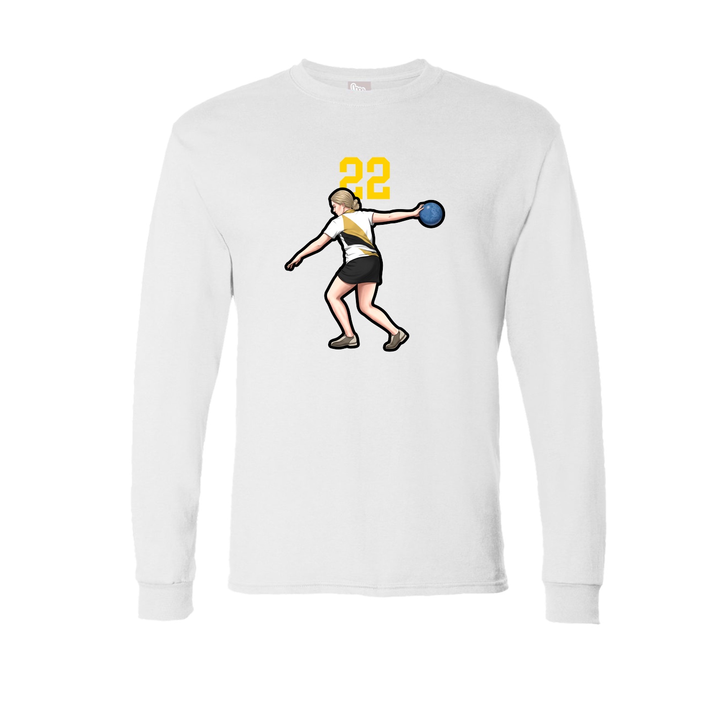 Long Sleeve Tee — Number Top in White
