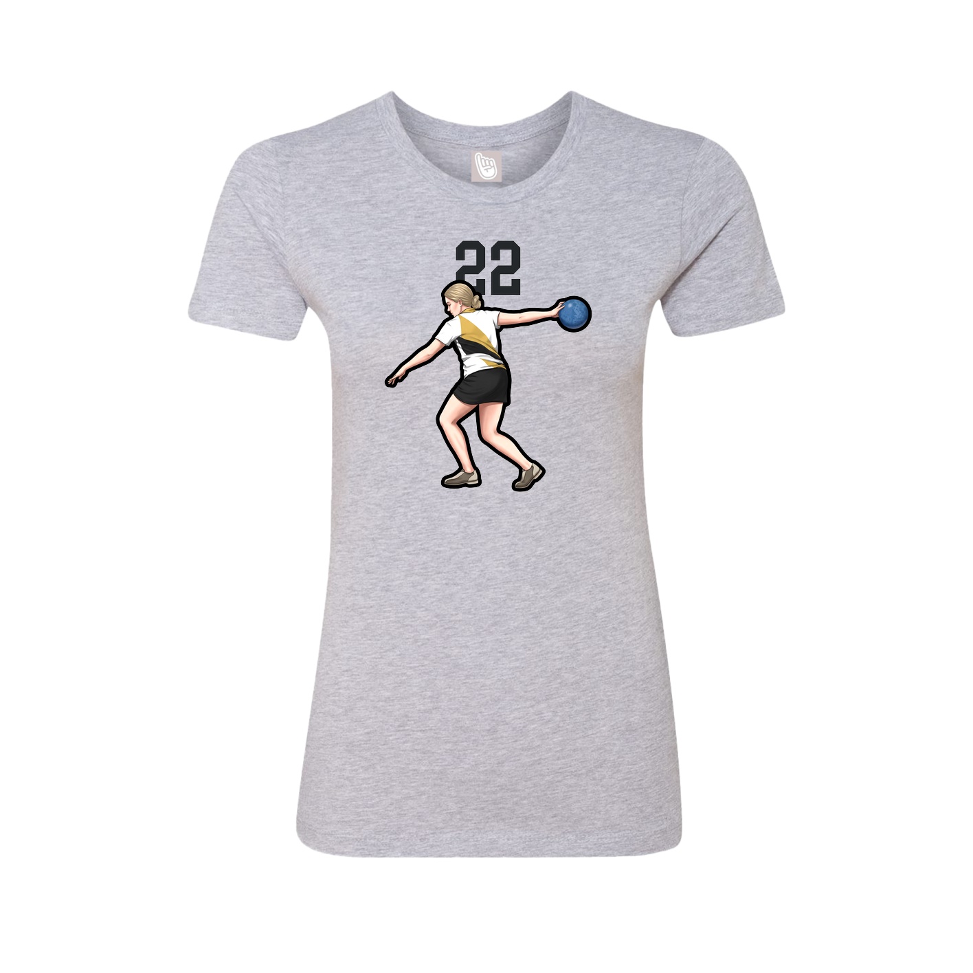 Fitted Women's Tee — Number Top in Grey
