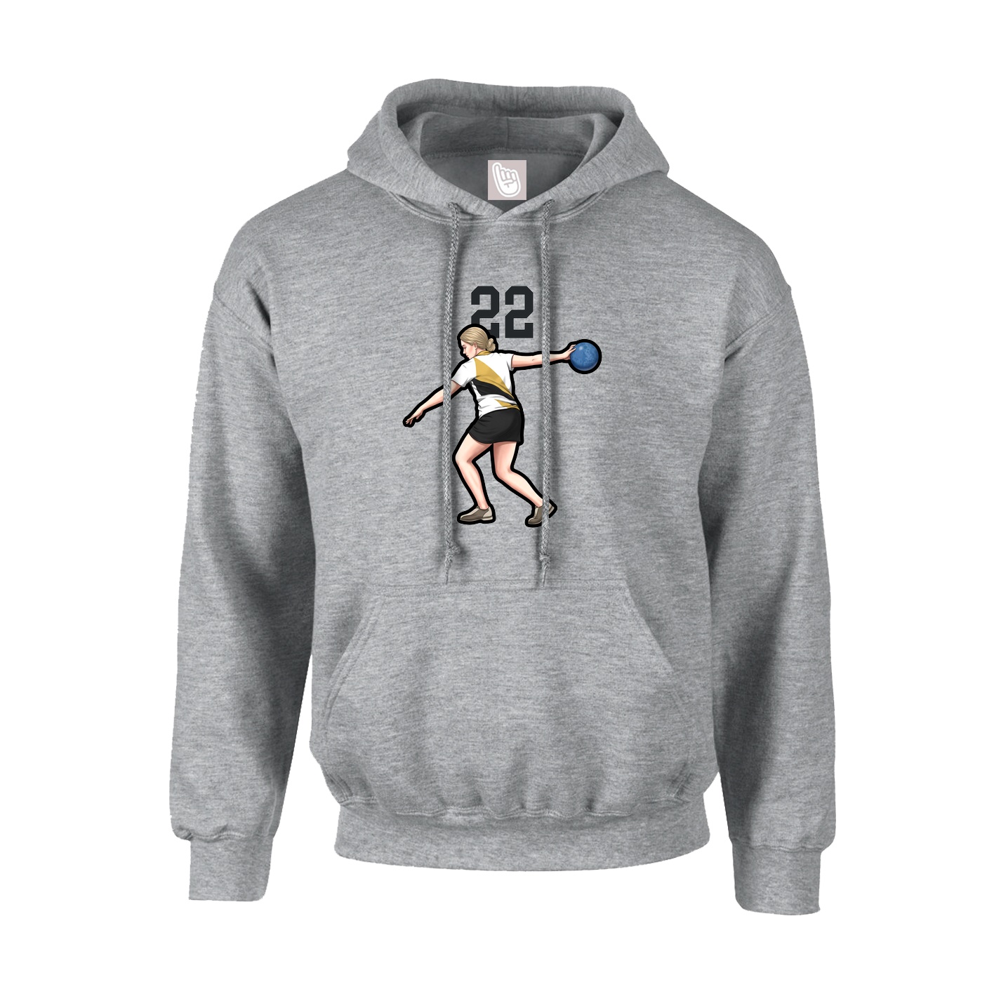 Youth Hoodie — Number Top in Grey