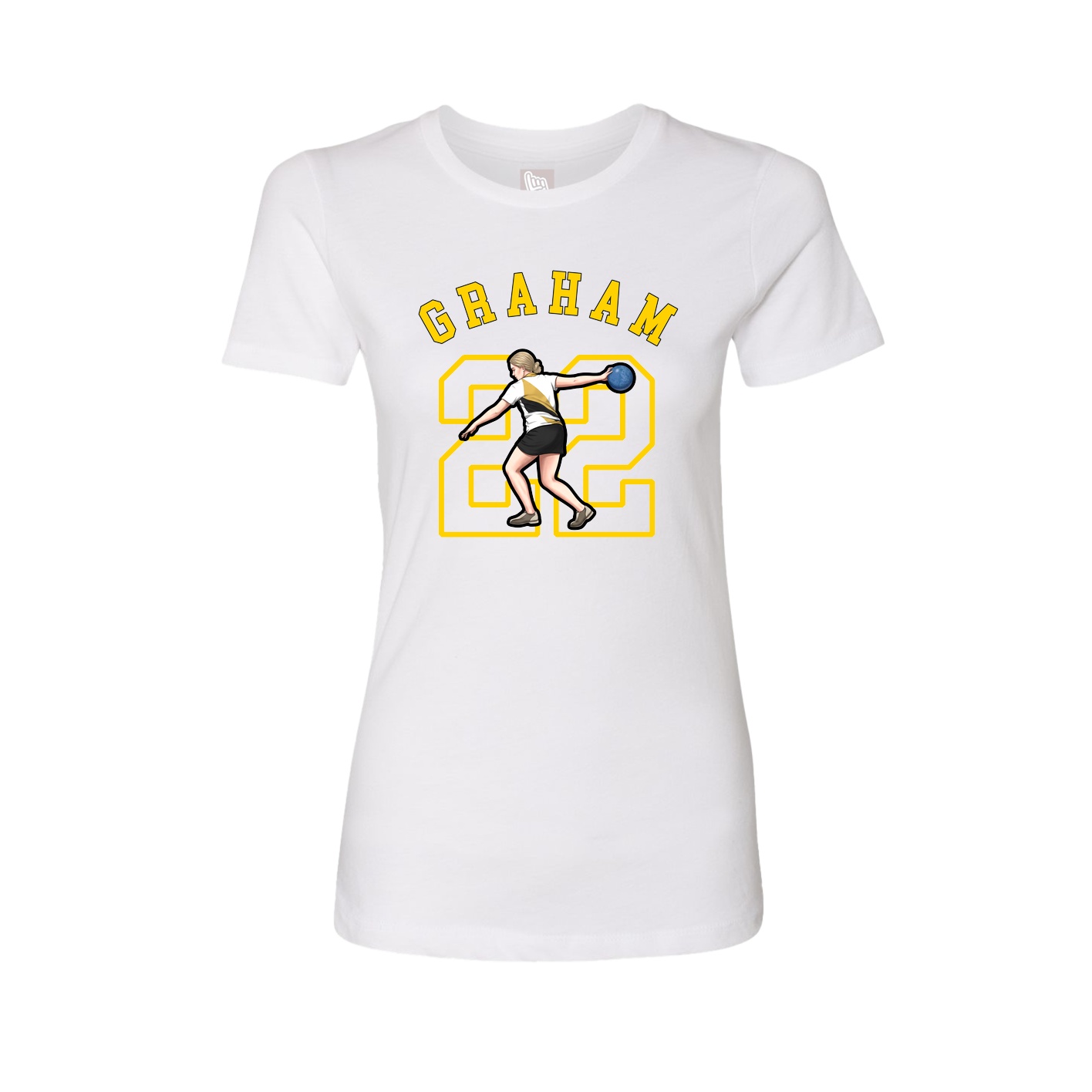Fitted Women's Tee — Shirsey Arch in White