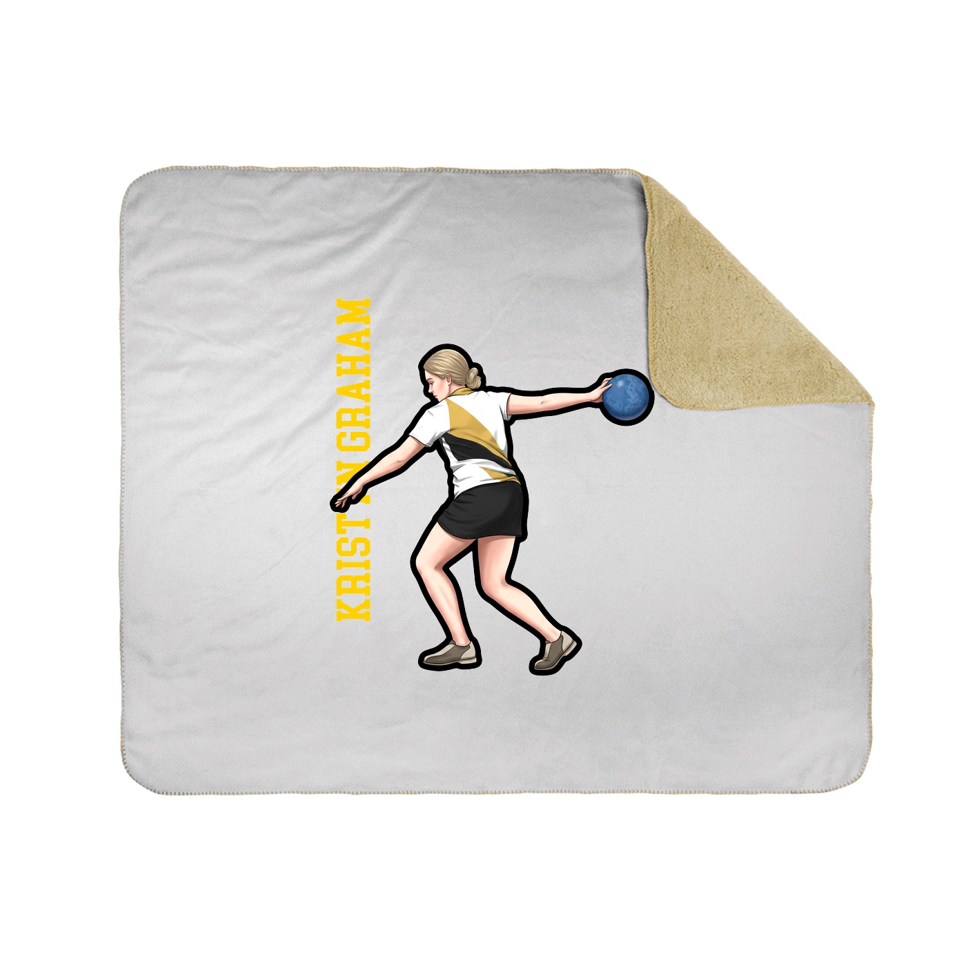 Throw Blanket — Name Vertical in White
