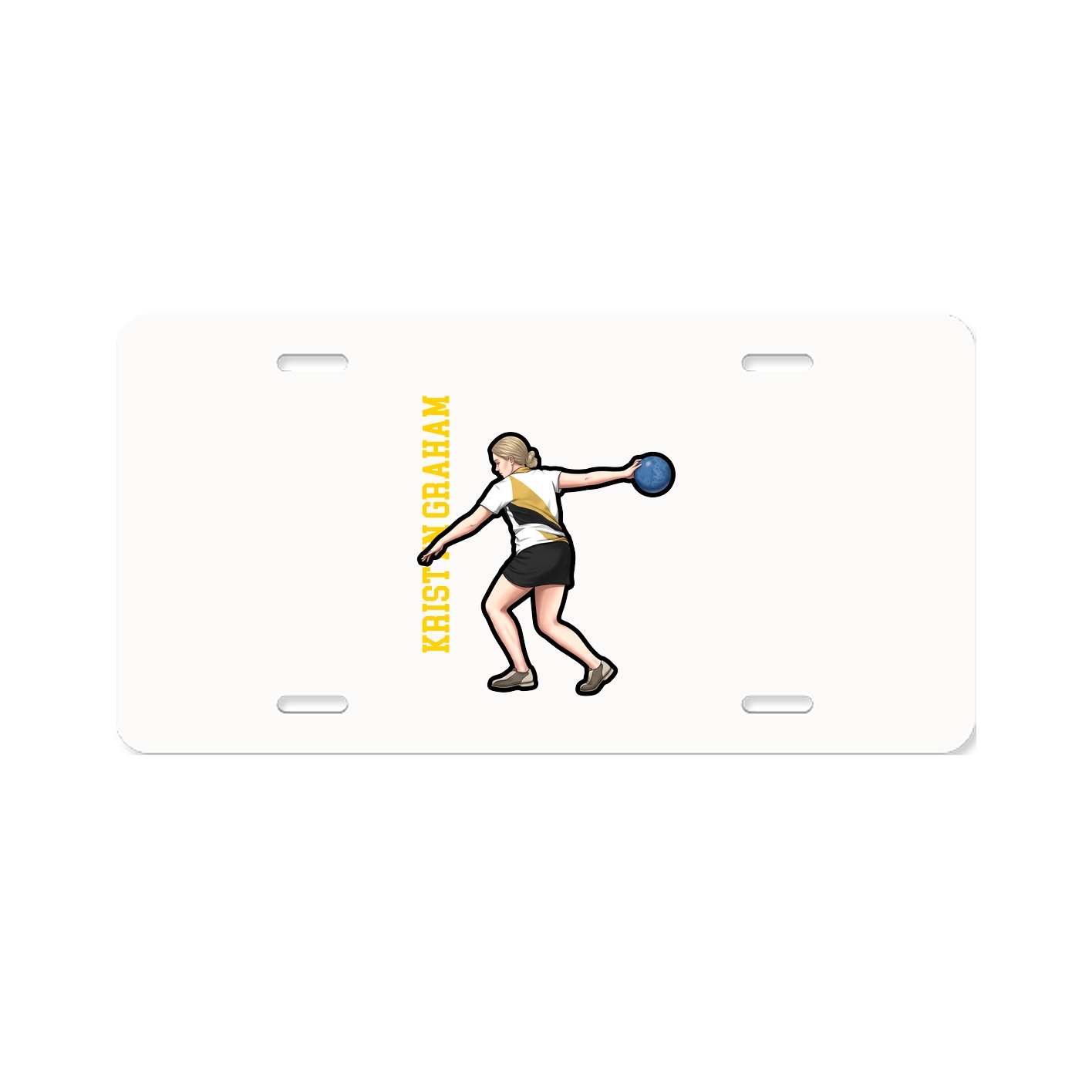 License Plate — Name Vertical in Classic