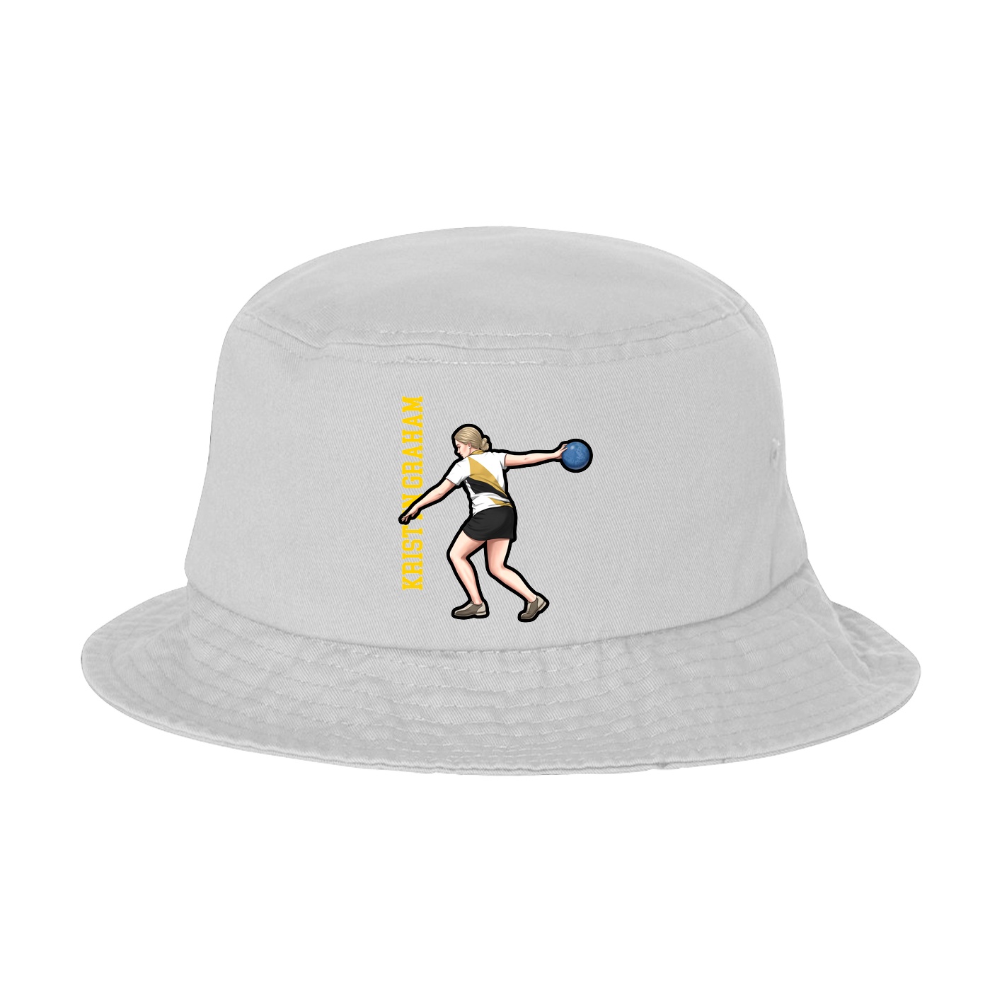 Bucket Cap — Name Vertical in White