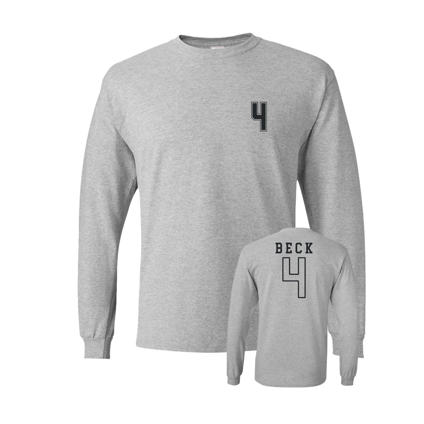 Long Sleeve Tee — Chest Back in Grey