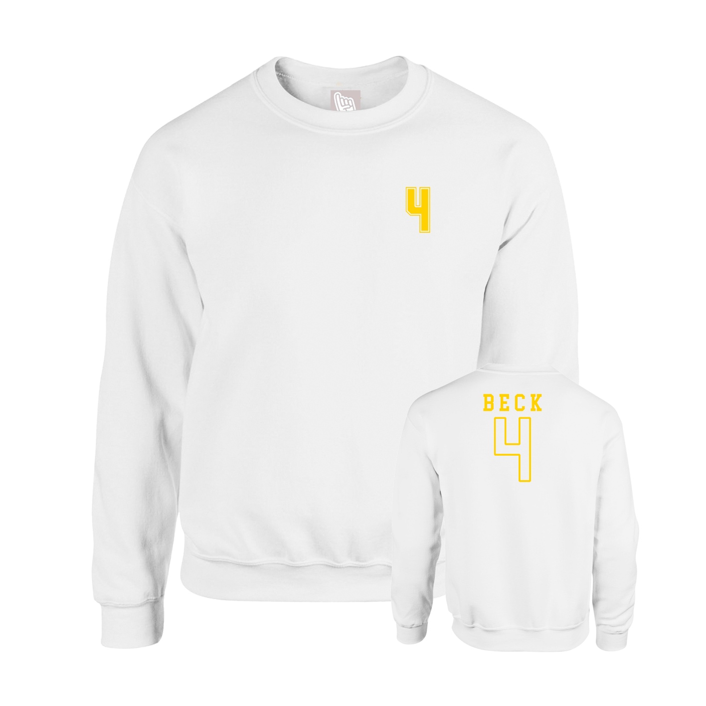 Fleece Crew — Chest Back in White