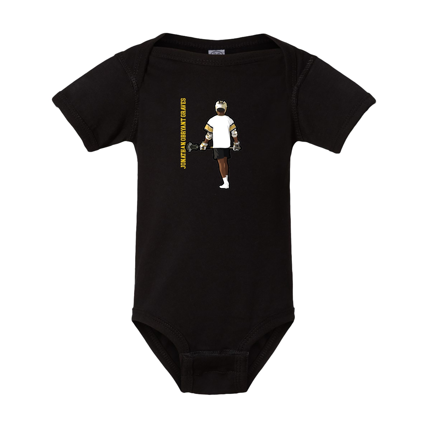 Baby Onesie — Name Vertical in Black
