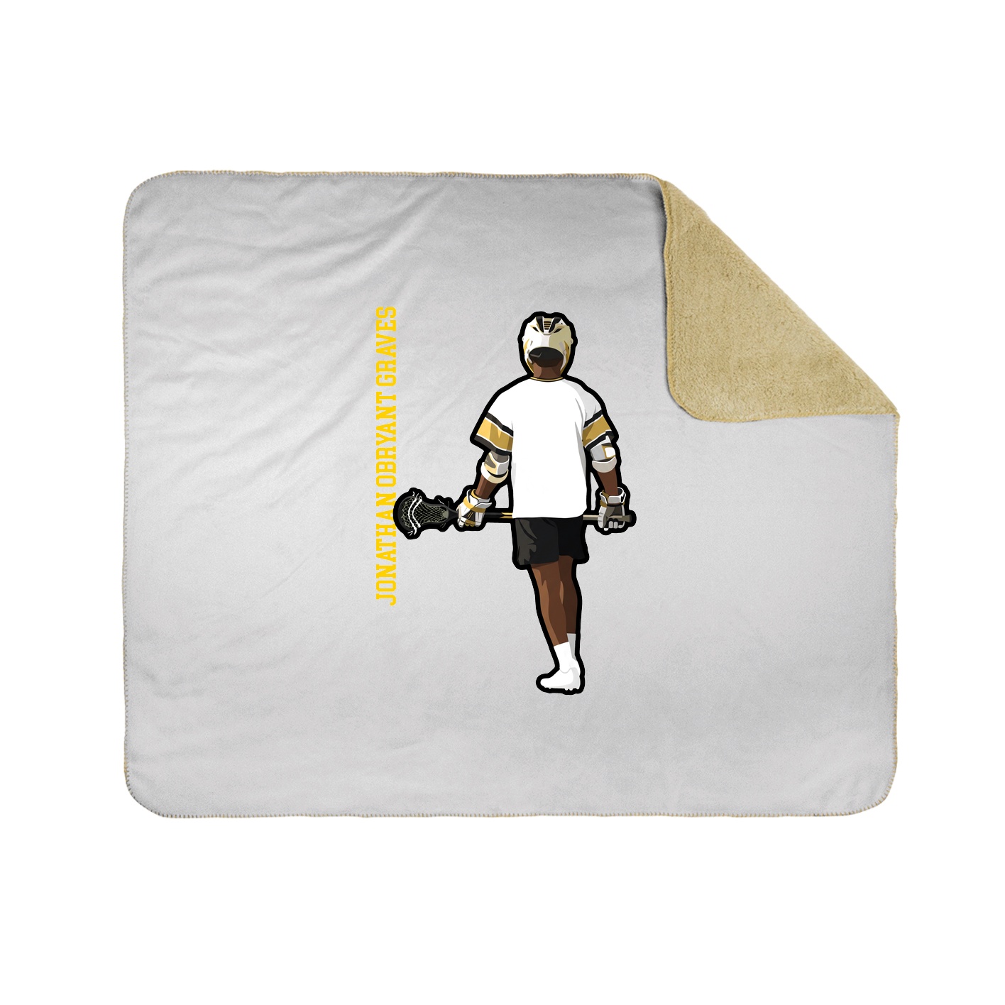 Throw Blanket — Name Vertical in White