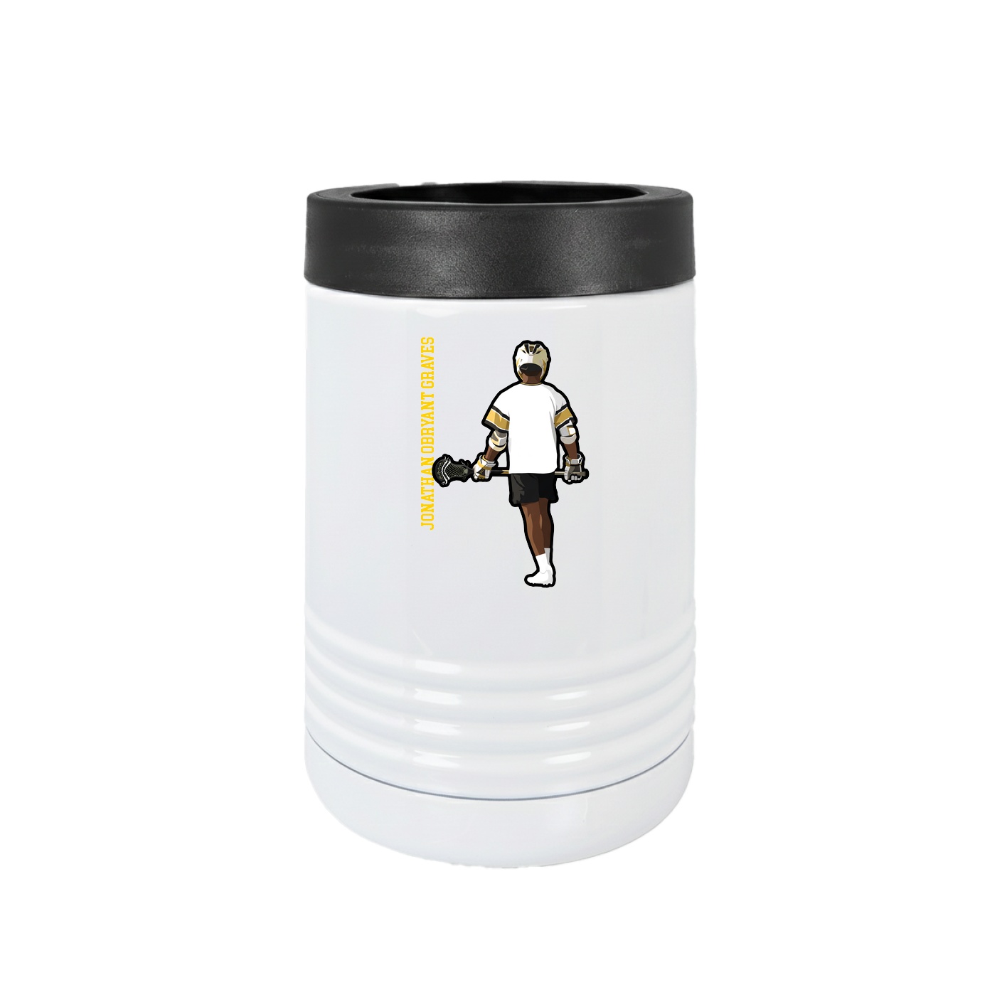 Beverage Holder — Name Vertical in White