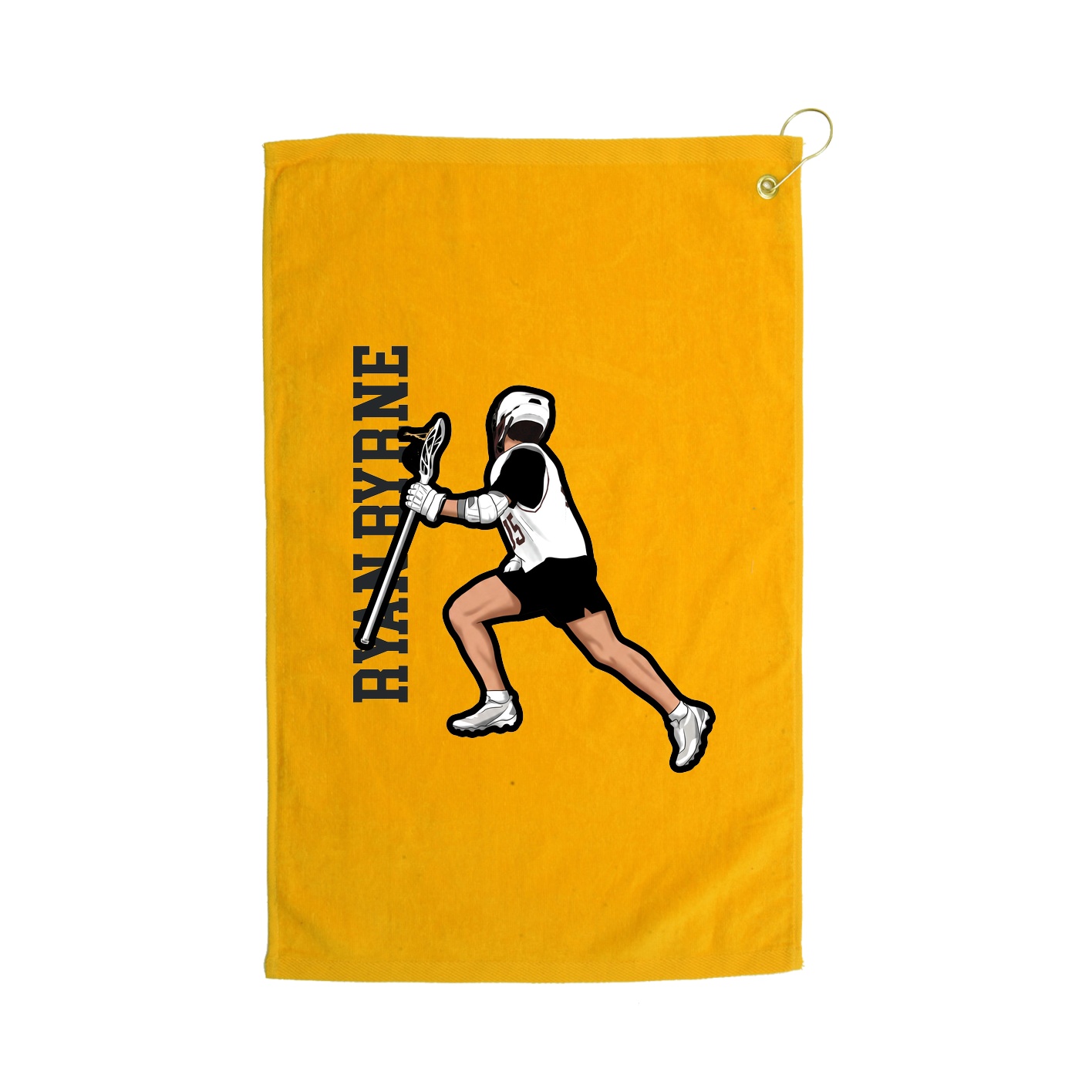 Golf Towel — Name Vertical in Gold