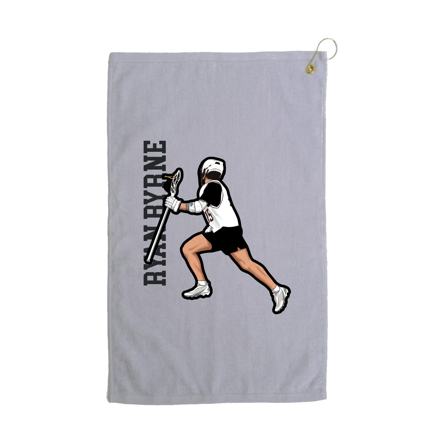 Golf Towel — Name Vertical in Grey