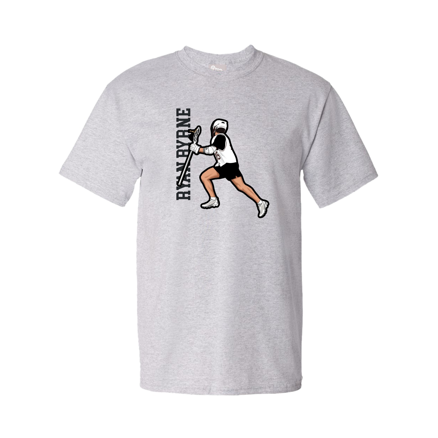 Tee — Name Vertical in Grey