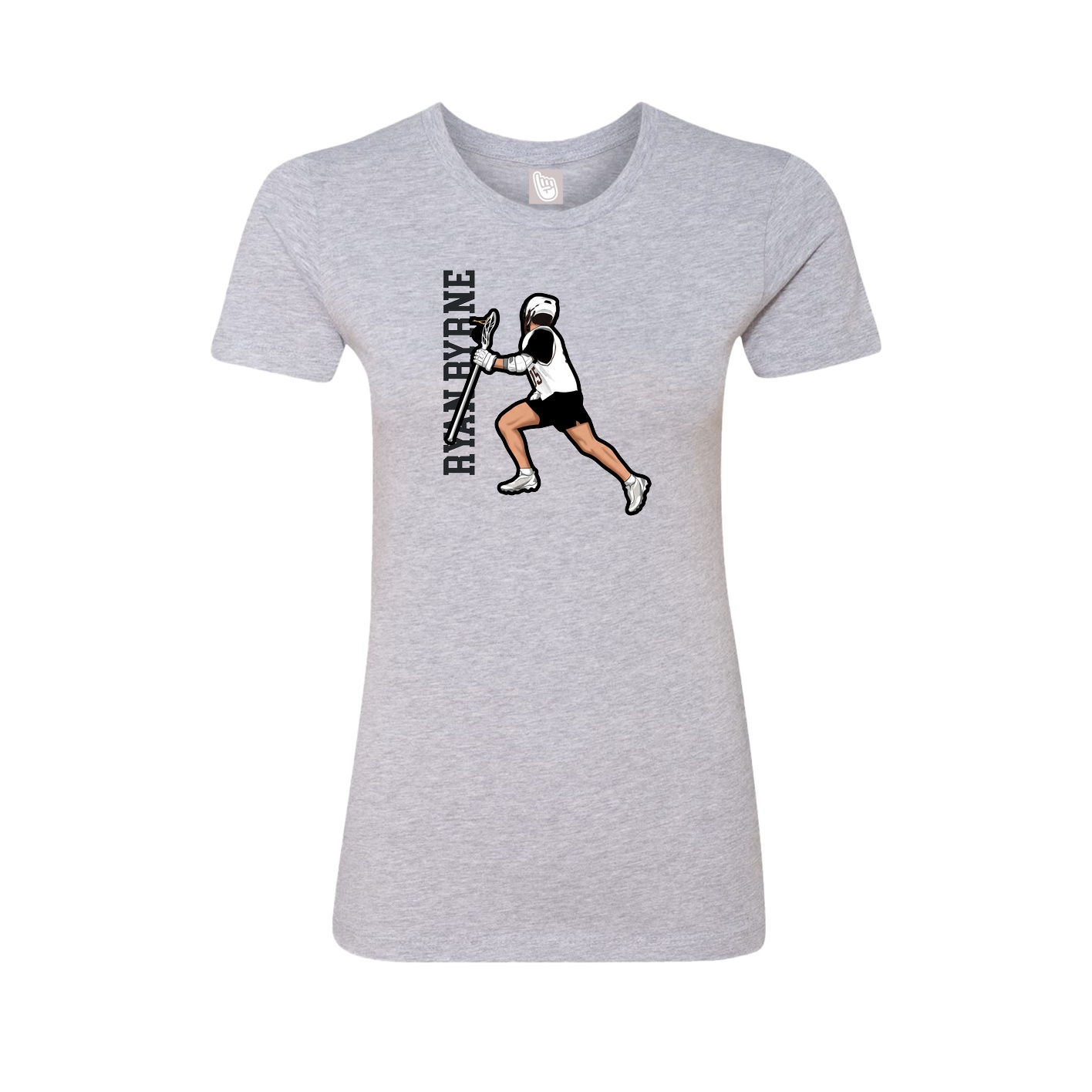 Womens Tee — Name Vertical in Grey