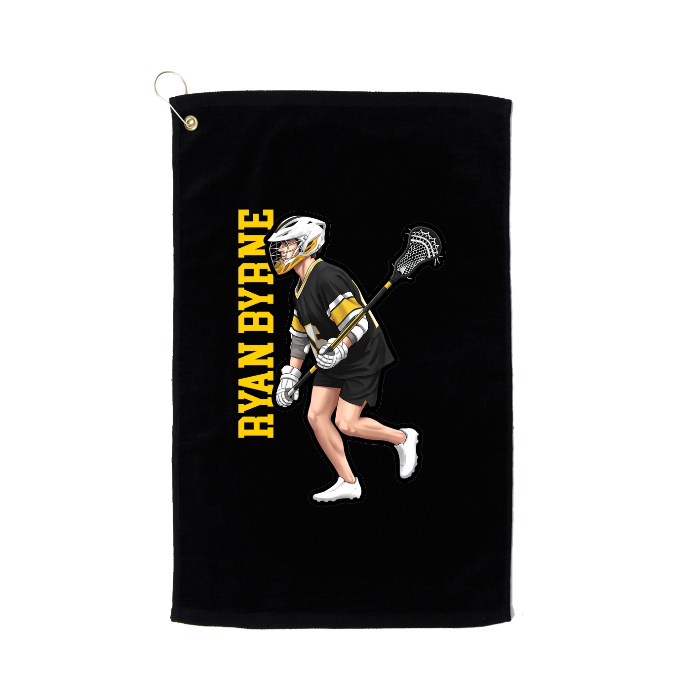 Golf Towel — Name Vertical in Black