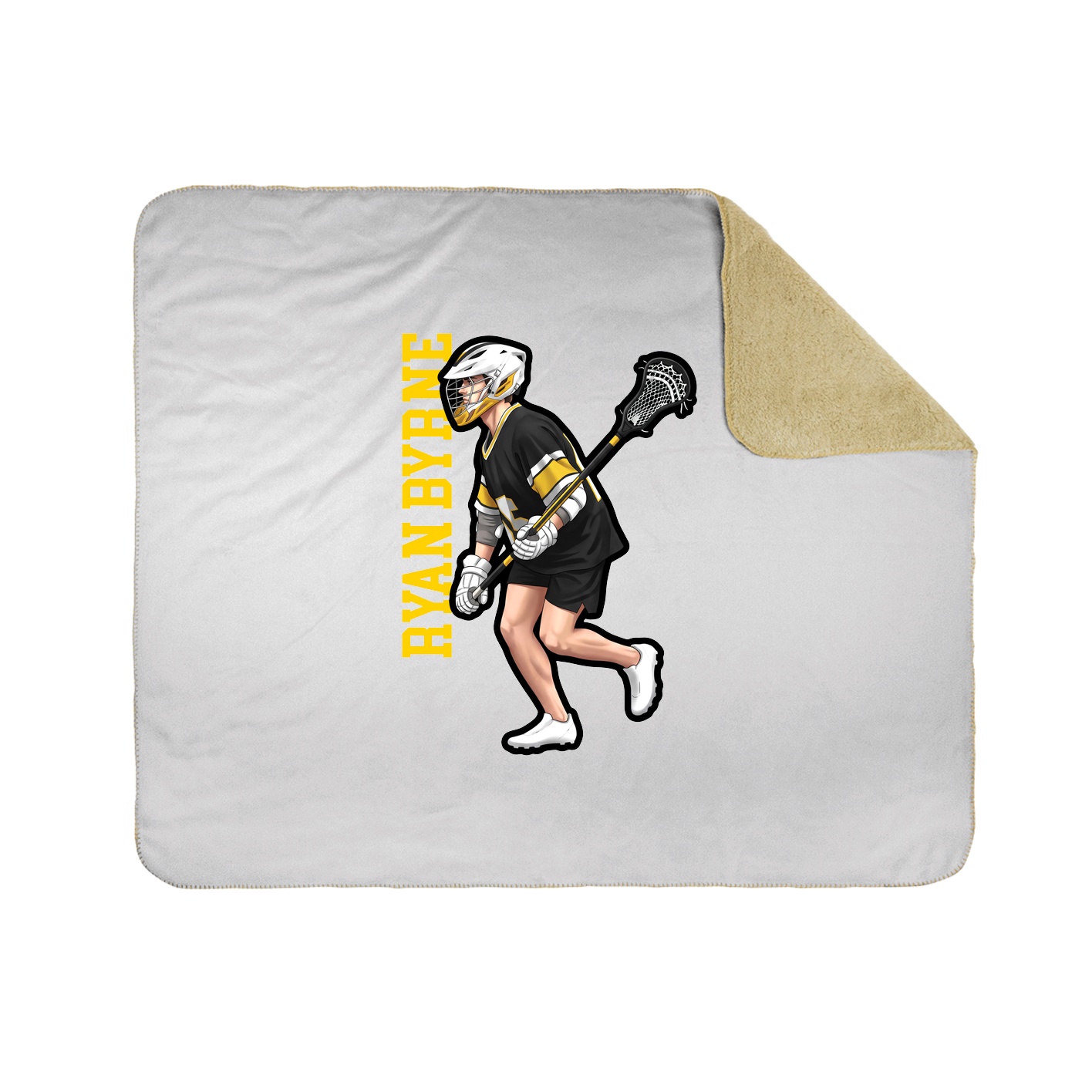 Throw Blanket — Name Vertical in White