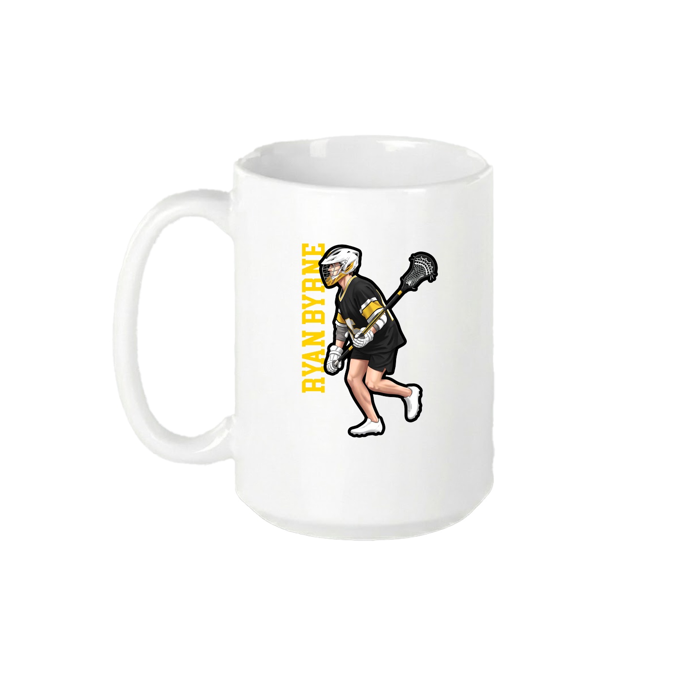 15oz Coffee Mug — Name Vertical in White