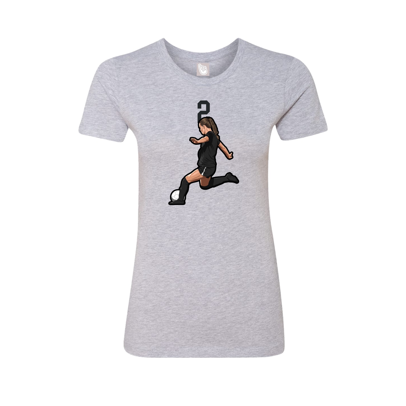 Fitted Women's Tee — Number Top in Grey