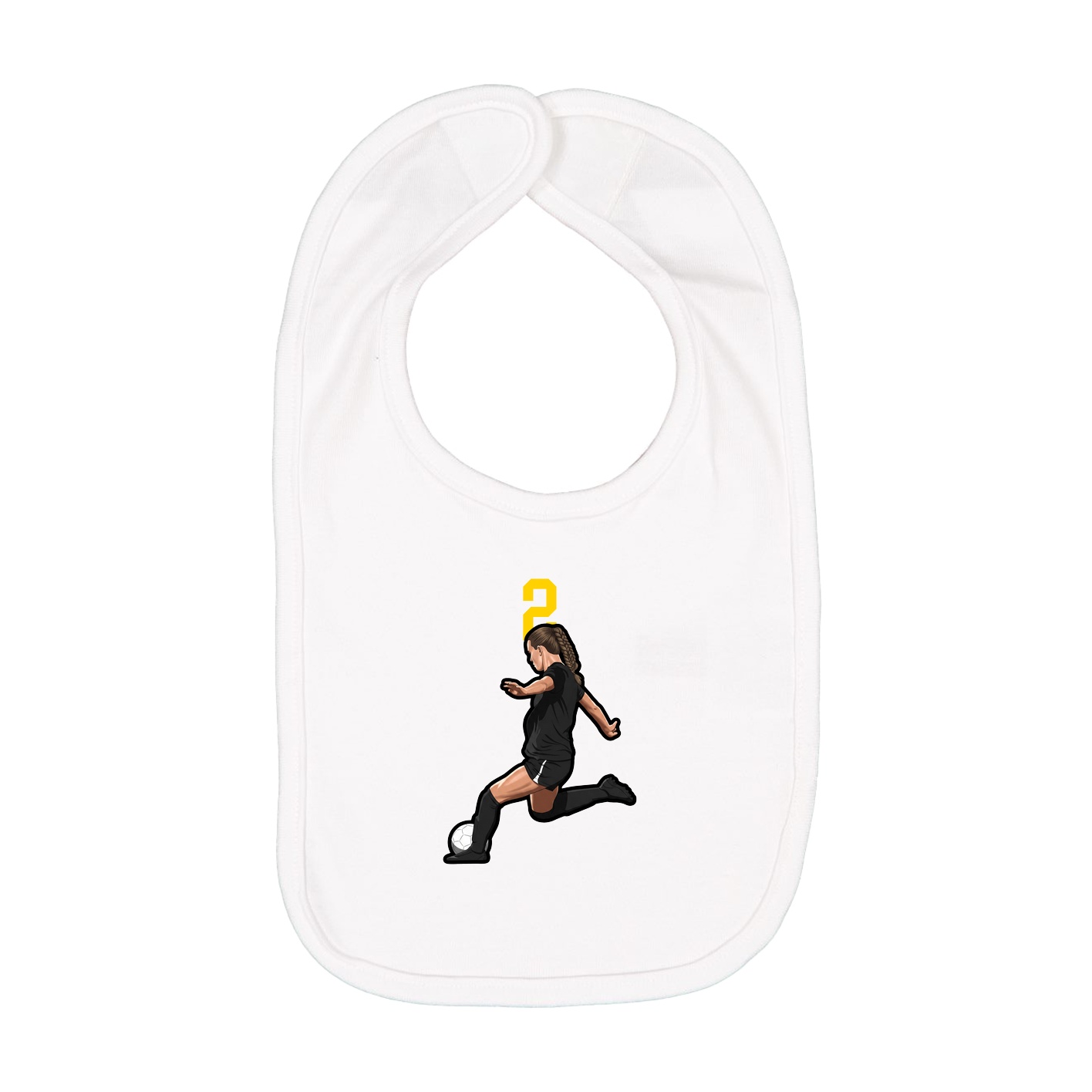Infant Bib — Number Top in White