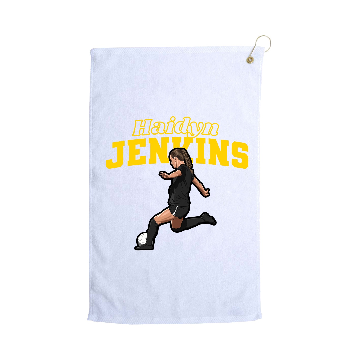 Golf Towel — Name Arch in White