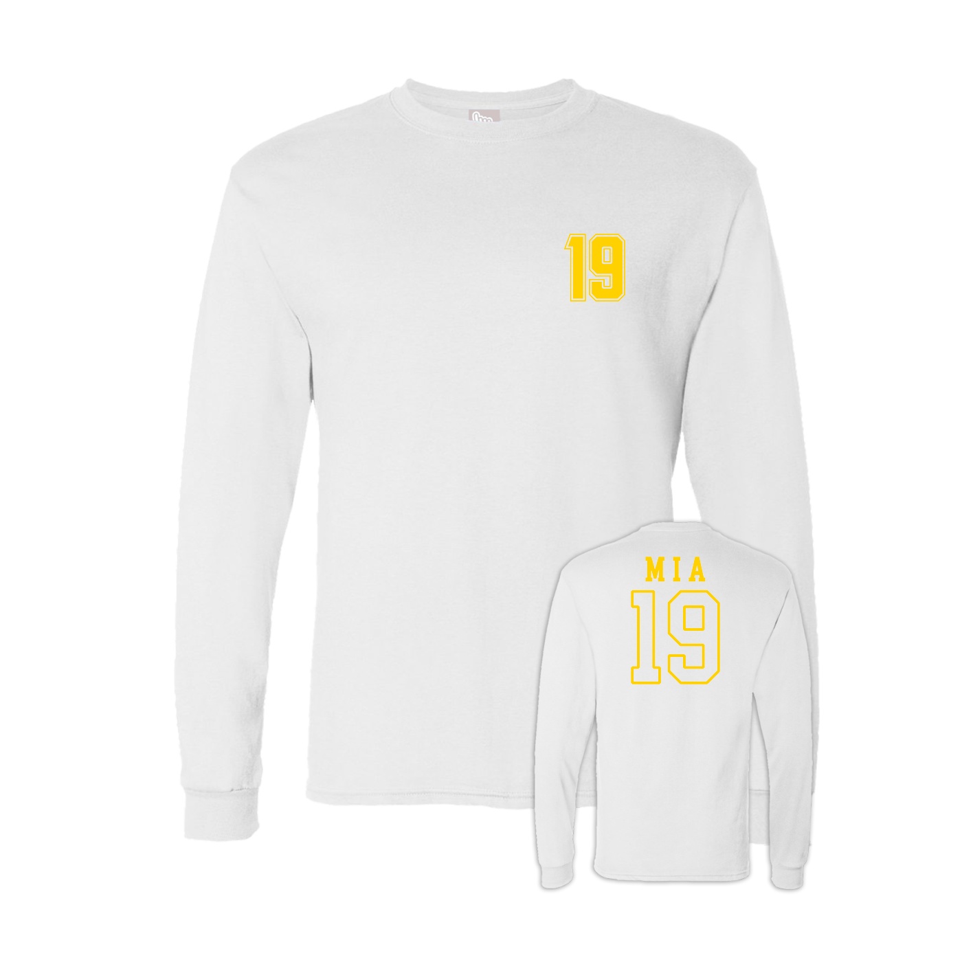 Long Sleeve Tee — Chest Back in White