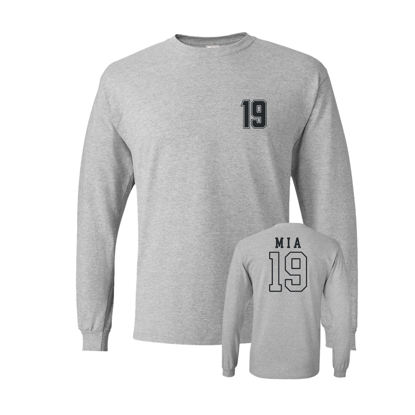 Long Sleeve Tee — Chest Back in Grey