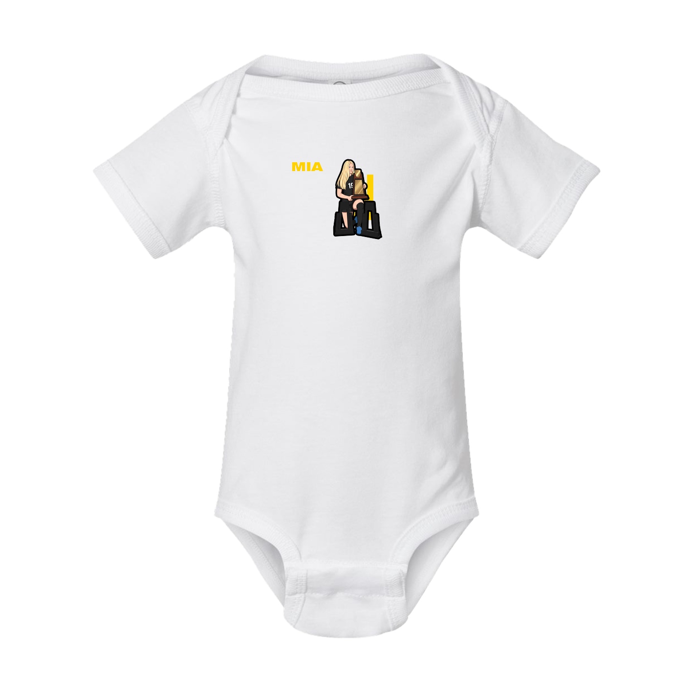 Baby Onesie — Player Name in White
