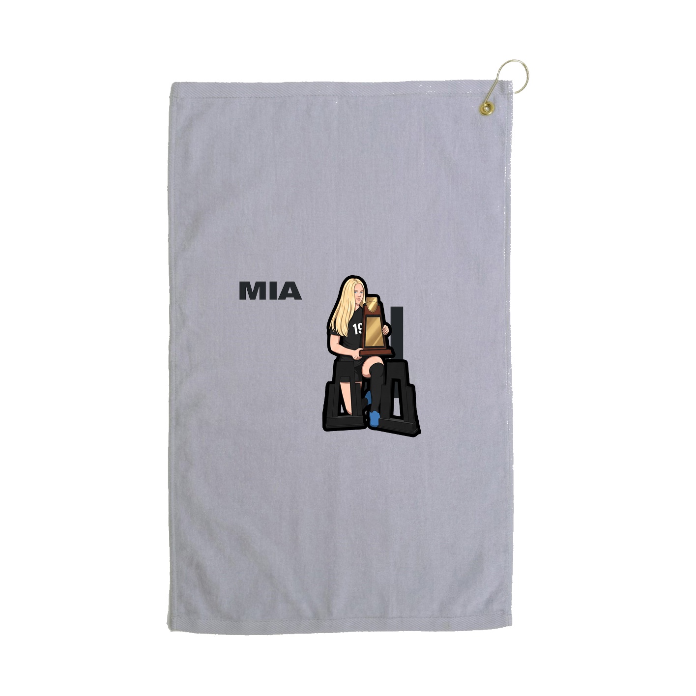Golf Towel — Player Name in Grey