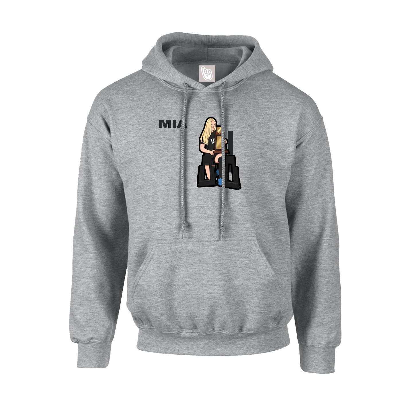 Hoodie — Player Name in Grey