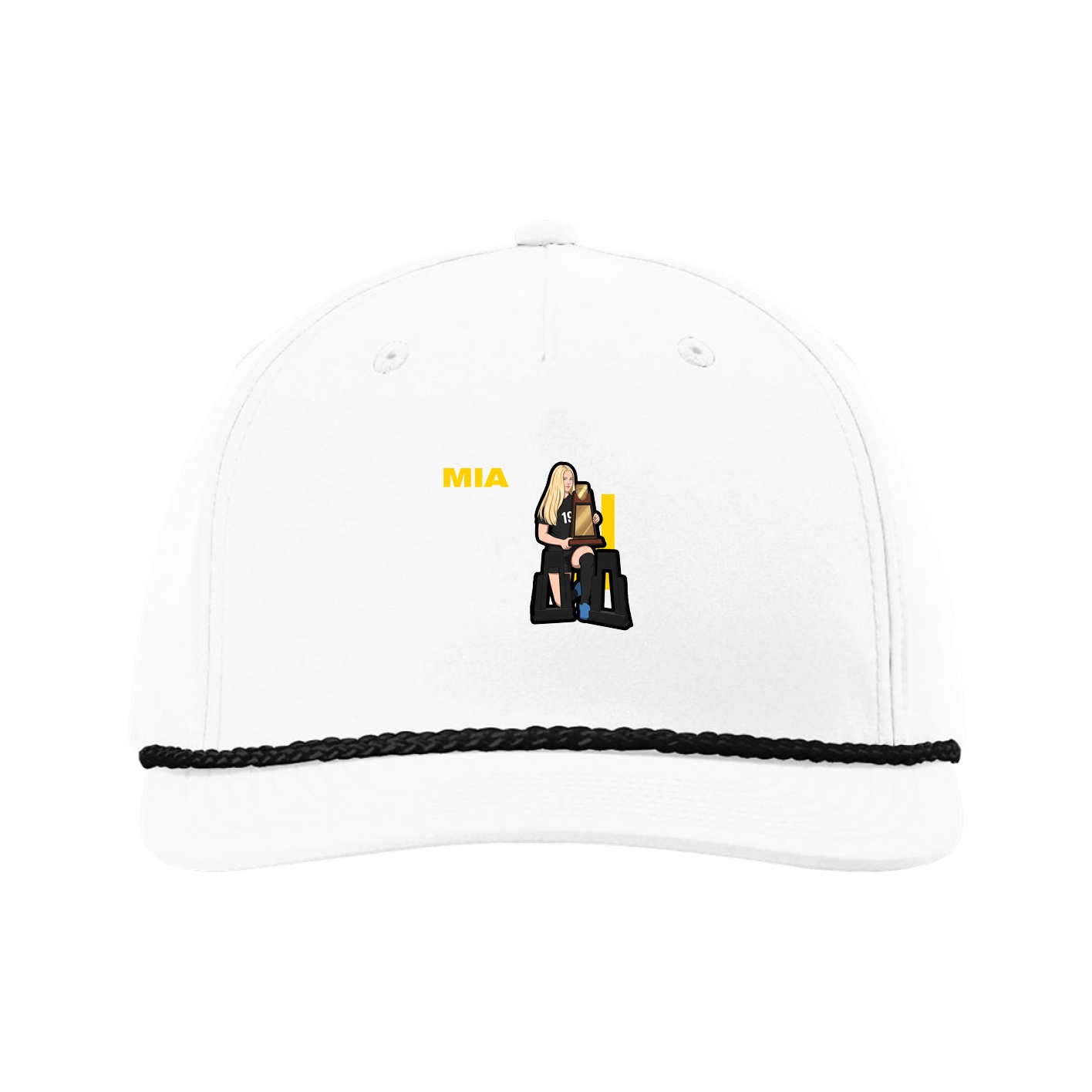 Five-Panel Classic Rope Cap — Player Name in White