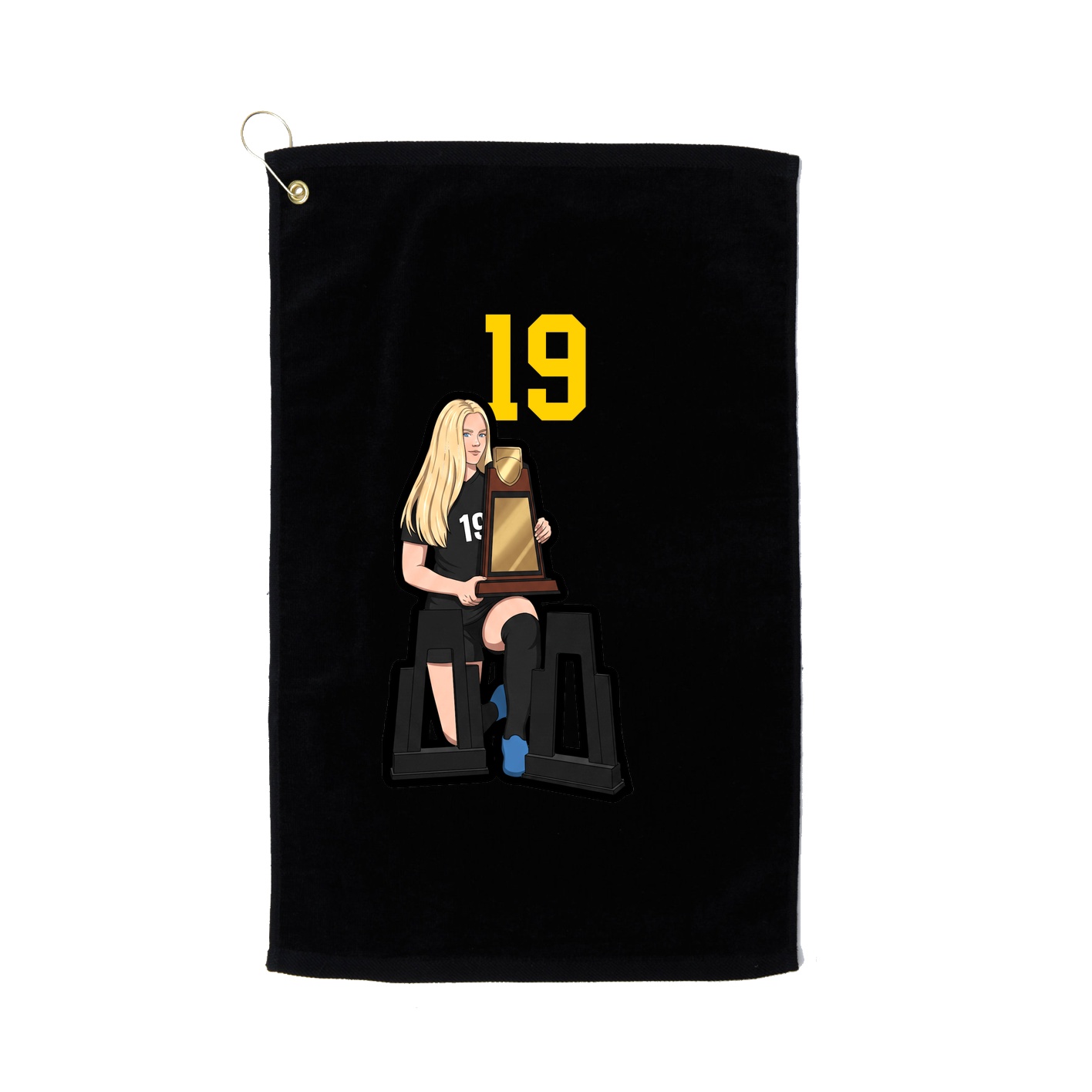 Golf Towel — Number Top in Black