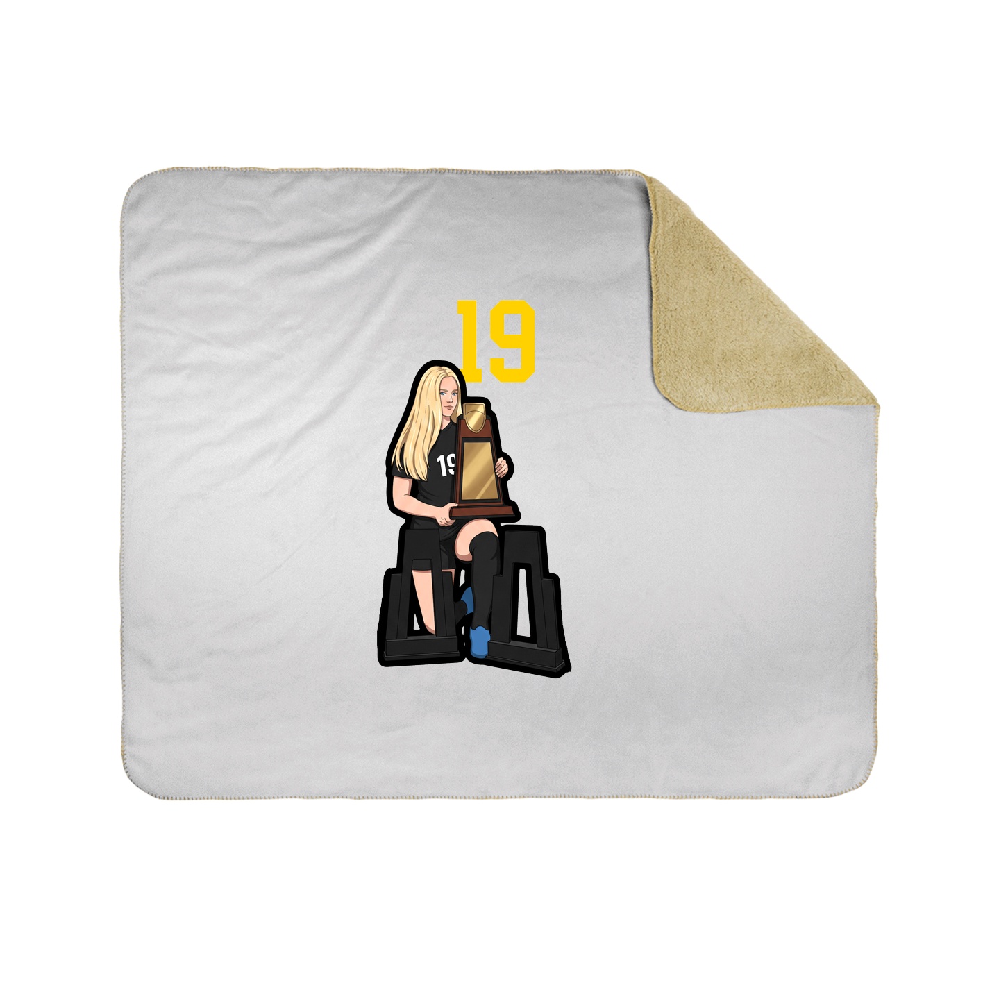 Throw Blanket — Number Top in White