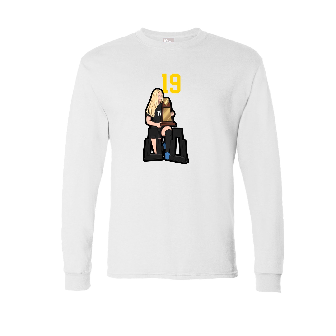 Long Sleeve Tee — Number Top in White