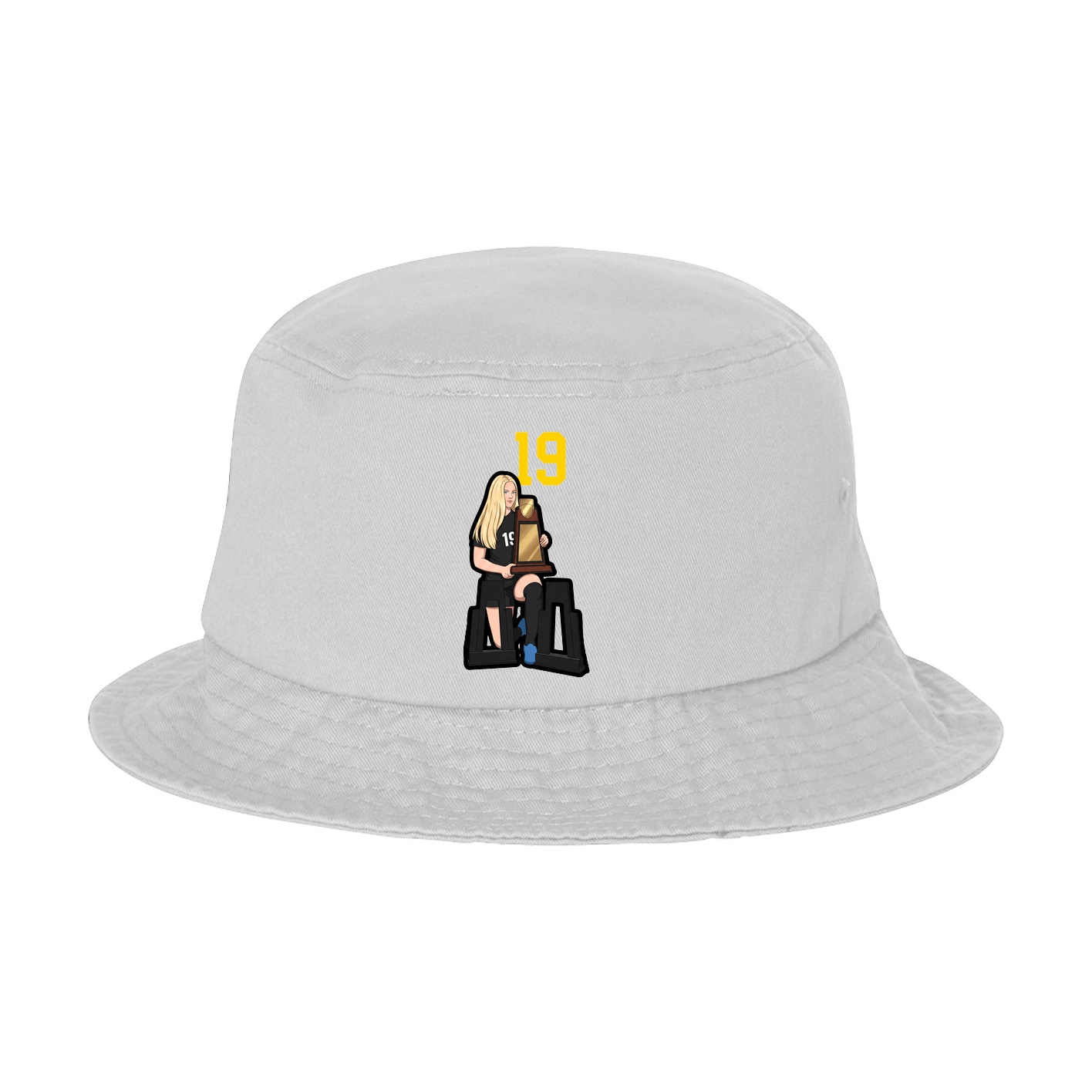 Bucket Cap — Number Top in White