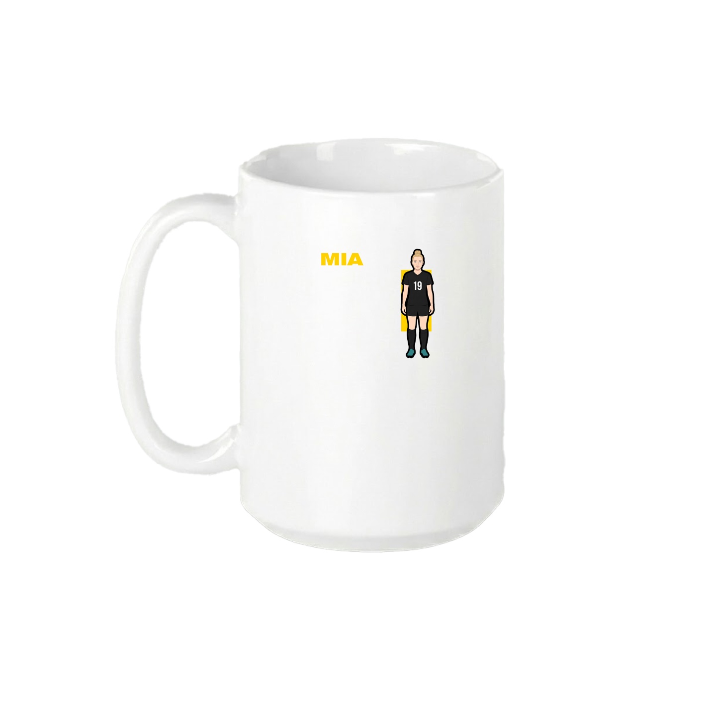 15oz Coffee Mug — Player Name in White