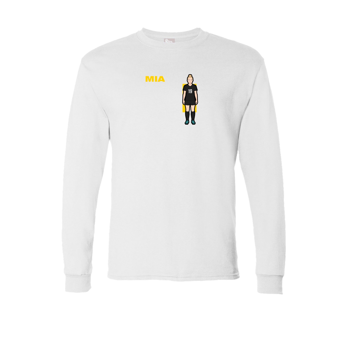 Long Sleeve Tee — Player Name in White