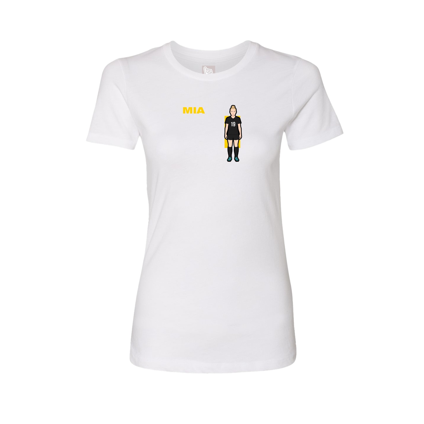 Fitted Women's Tee — Player Name in White