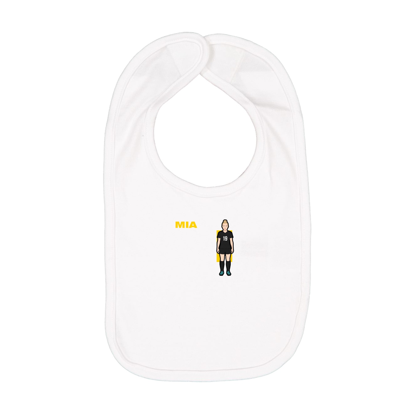 Infant Bib — Player Name in White