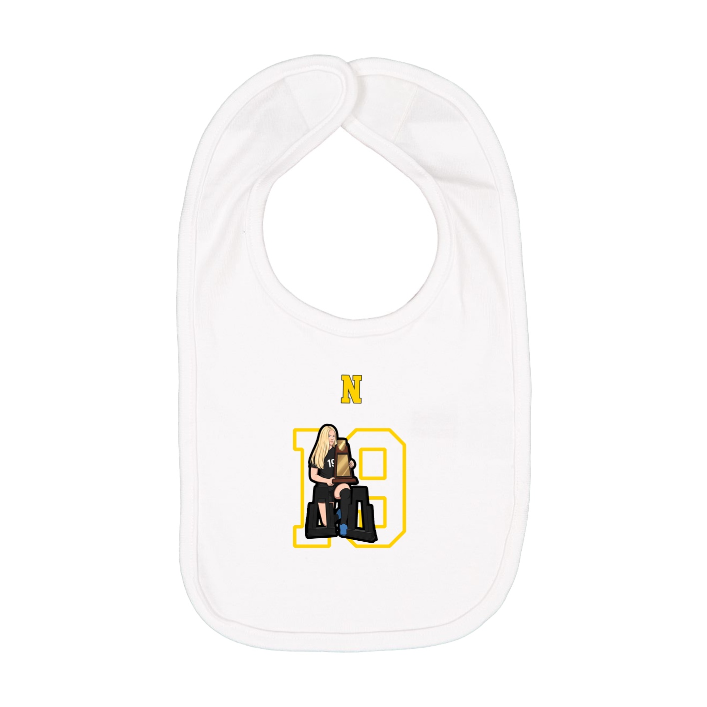 Infant Bib — Shirsey Arch in White