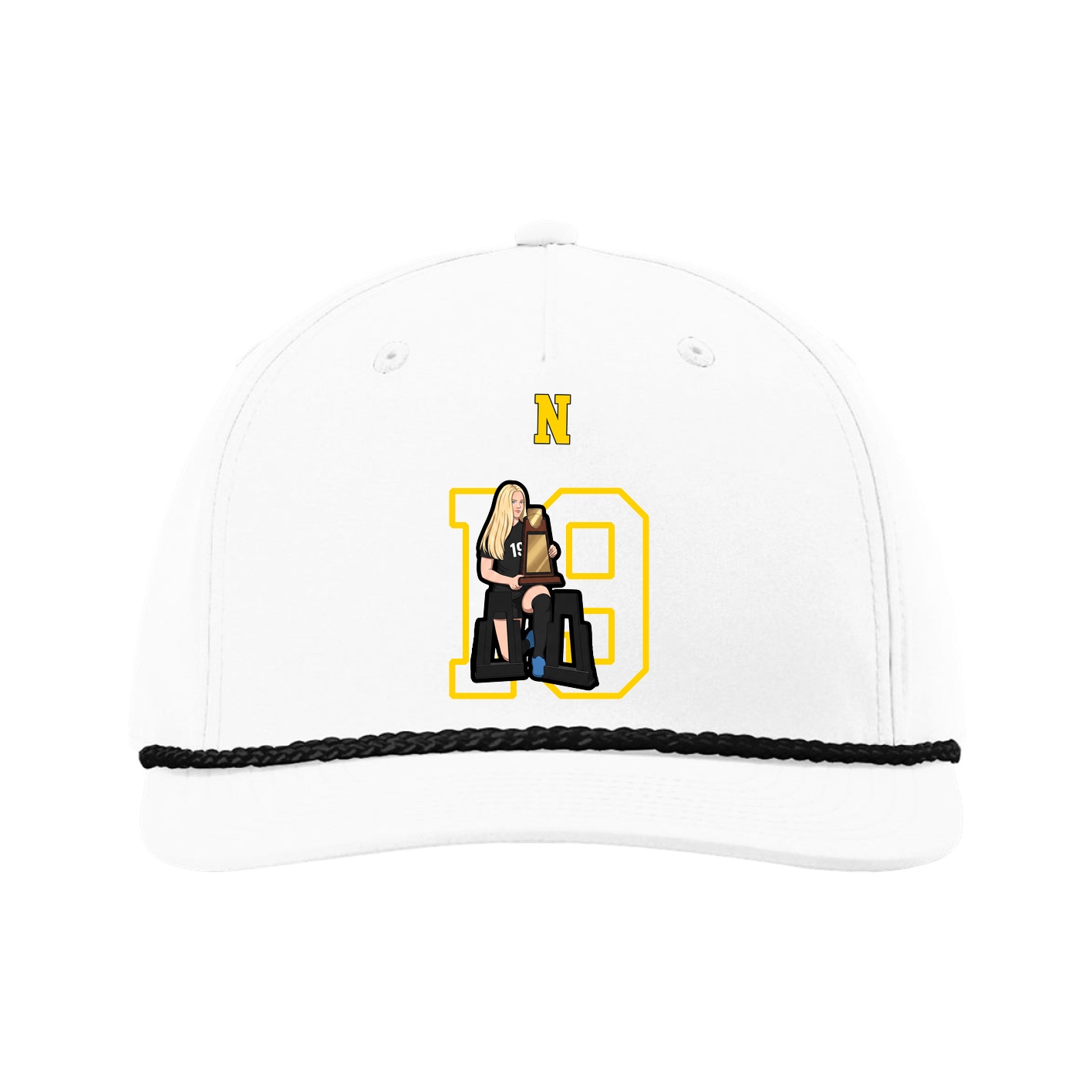 Five-Panel Classic Rope Cap — Shirsey Arch in White